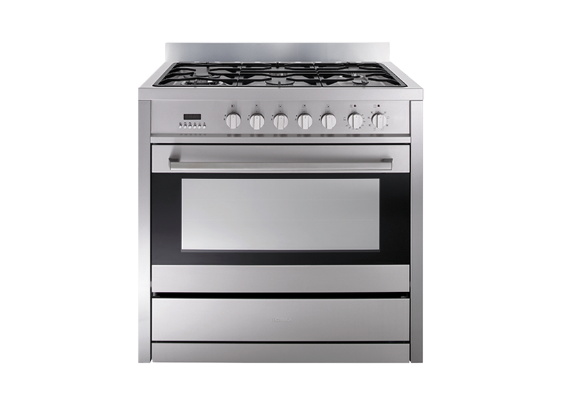 Technika TU950TLE8 90cm Dual Fuel Upright Cooker in stainless steel