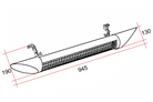 Thermogroup AO2000RB dimensional drawing: 945 mm length, 130 mm height and 190 mm mounted depth