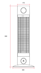 Thermogroup CO1200RB dimension drawing showing 680mm height and 300mm base width