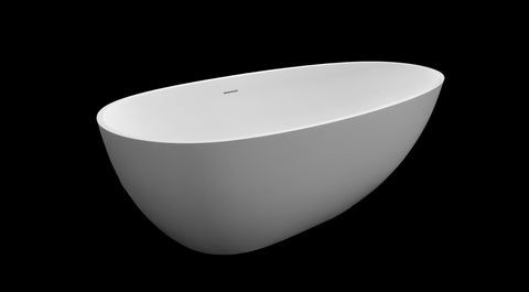 Kaskade VX46-1850 Miri Freestanding Egg-Shaped Bath with Overflow