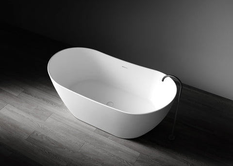 Kaskade VX100-1625 Diane Freestanding Oval Stone Bath with Overflow