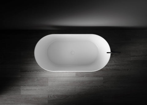 Kaskade VX100-1625 Diane Freestanding Oval Stone Bath with Overflow