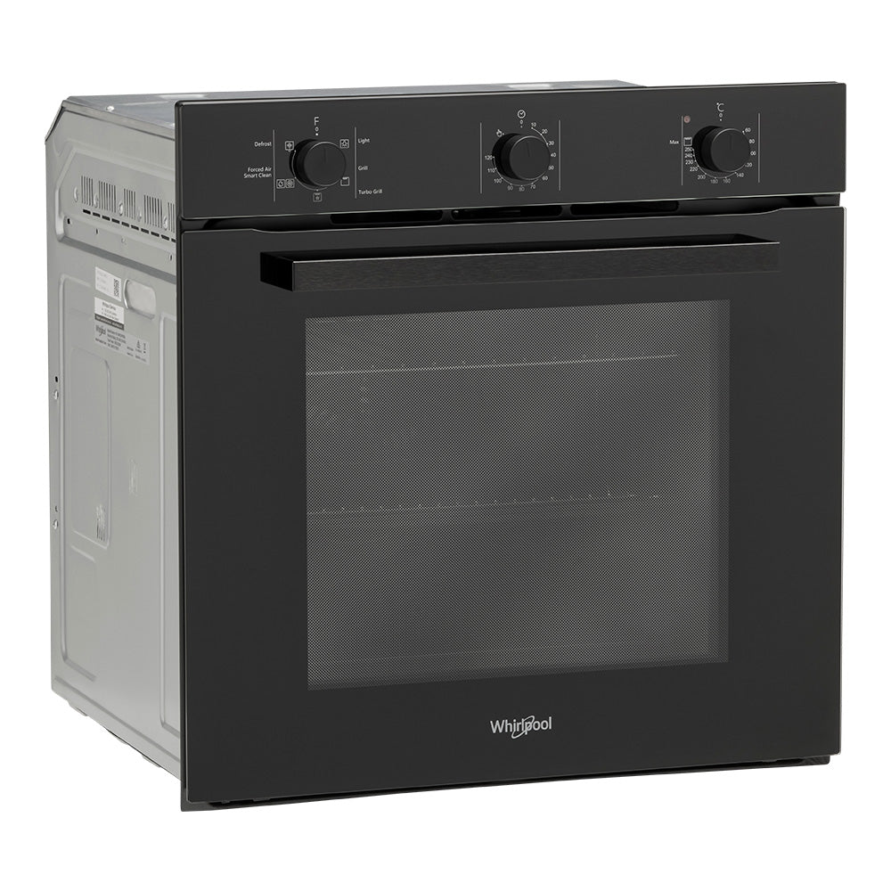 Whirlpool W3OMK35HR0BA black 60cm oven front view