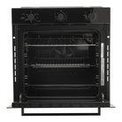 Whirlpool W3OMK35HR0BA black 60cm oven with door open