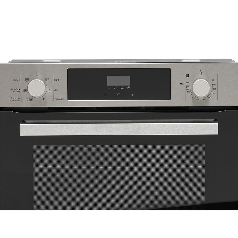 Whirlpool W3OMK55HR0XC stainless steel 60cm oven angled view