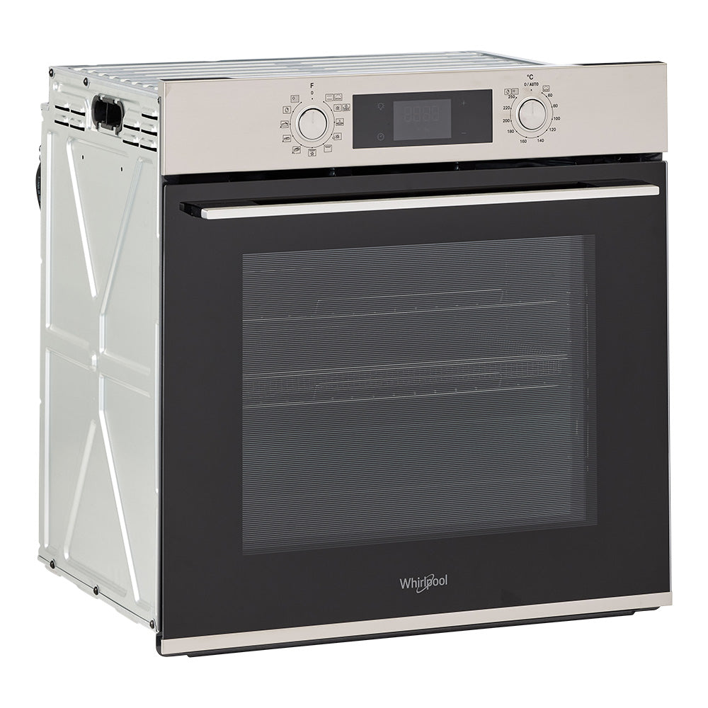 Whirlpool W4OMK581RU1XA stainless steel 60cm oven angled view