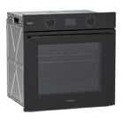 Whirlpool W4OMSK581RU1SBA black steam oven angled view