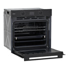 Whirlpool W4OMSK581RU1SBA black steam oven angled view with door open