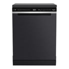 Whirlpool WDFS3I4PBSAU 60cm 14 place setting freestanding dishwasher in black - front view