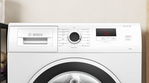 Bosch WGE03408AU Series 2 White 8kg Front Loader Washing Machine