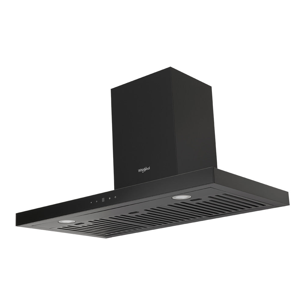 Whirlpool WT9BTABC 90cm Auto Clean T-Box Canopy Rangehood in Black - side view