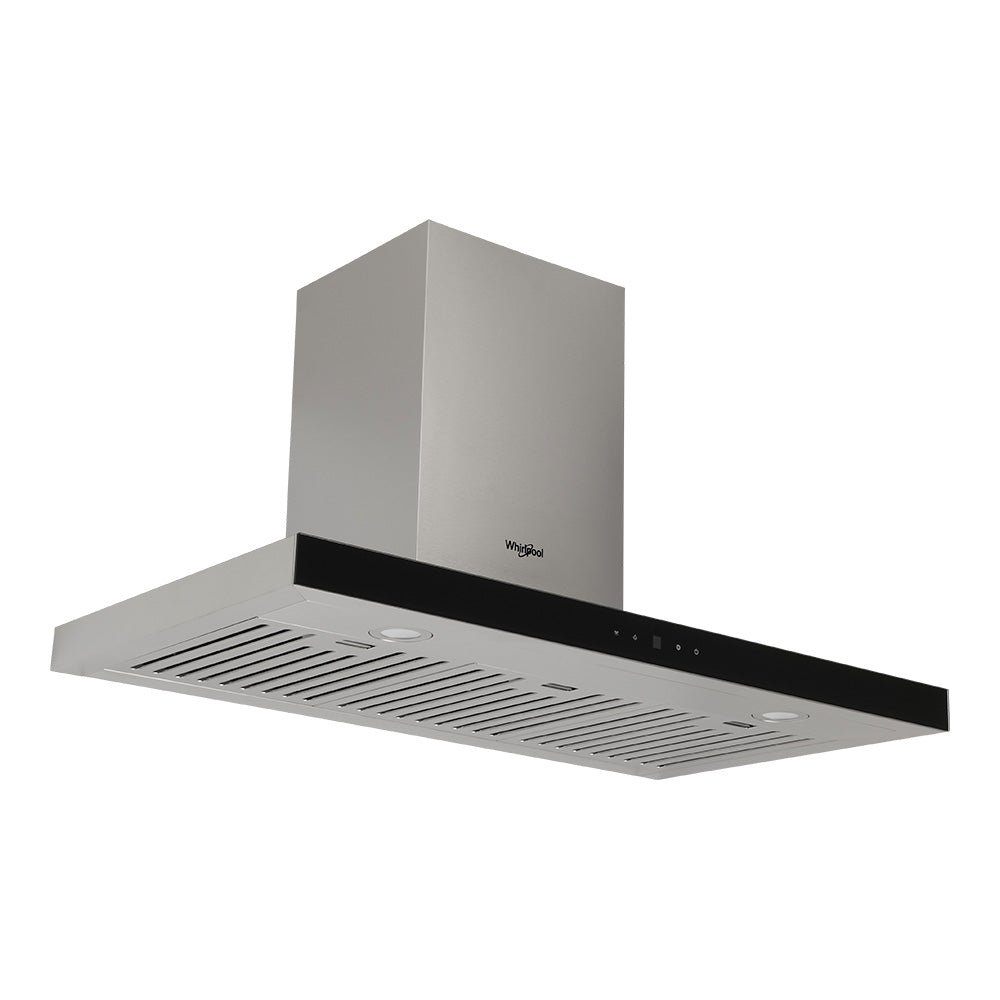 Whirlpool WT9BTAXA 90cm Auto Clean T-Box Canopy Rangehood in Stainless Steel - angled view