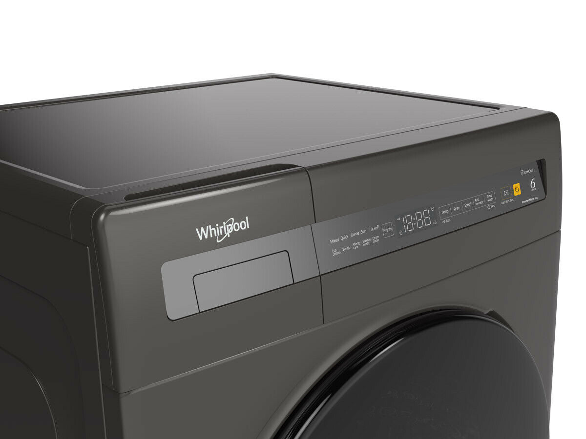 Whirlpool FWEB9002IG washing machine top and control panel detail