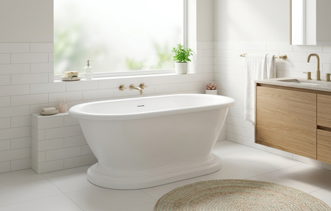 Kaskade VX31-1778 Freestanding Stone Bath with Overflow