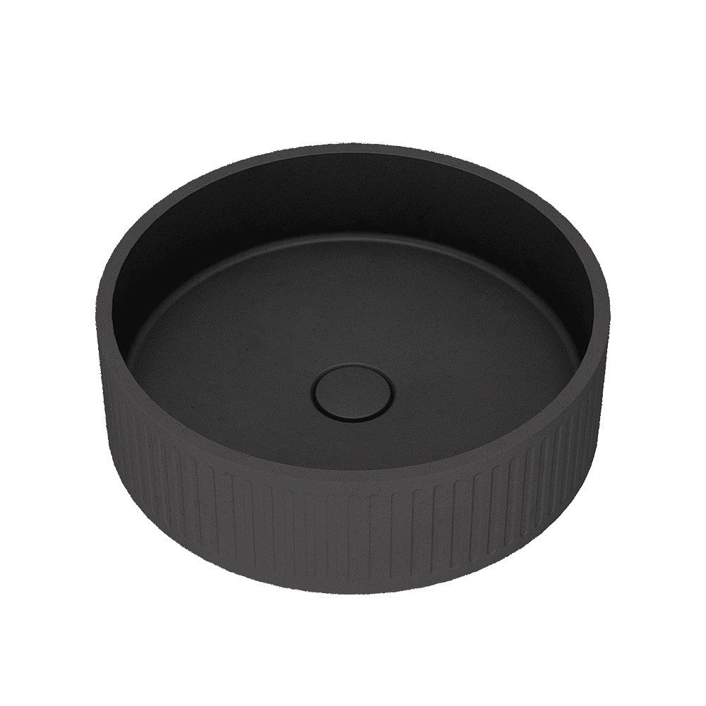 Arcisan KL776830 Kasta-Lux FIC Above Counter 40cm Ribbed Round Basin with Pop Up Waste