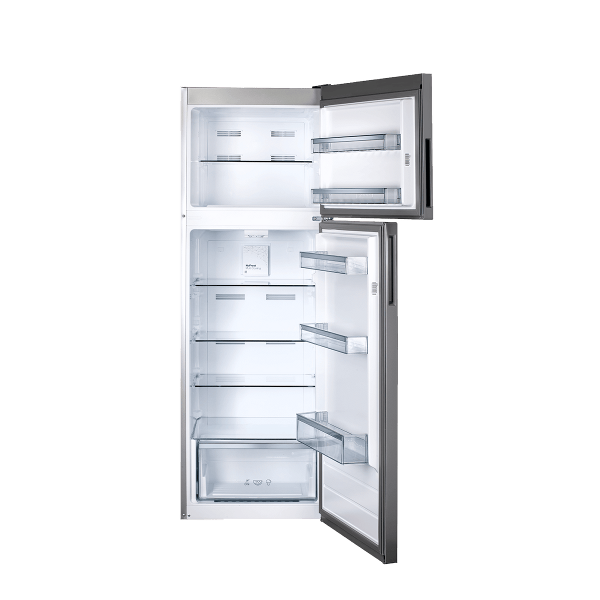 Artusi AFTM343X 60cm top mount refrigerator freezer - doors open