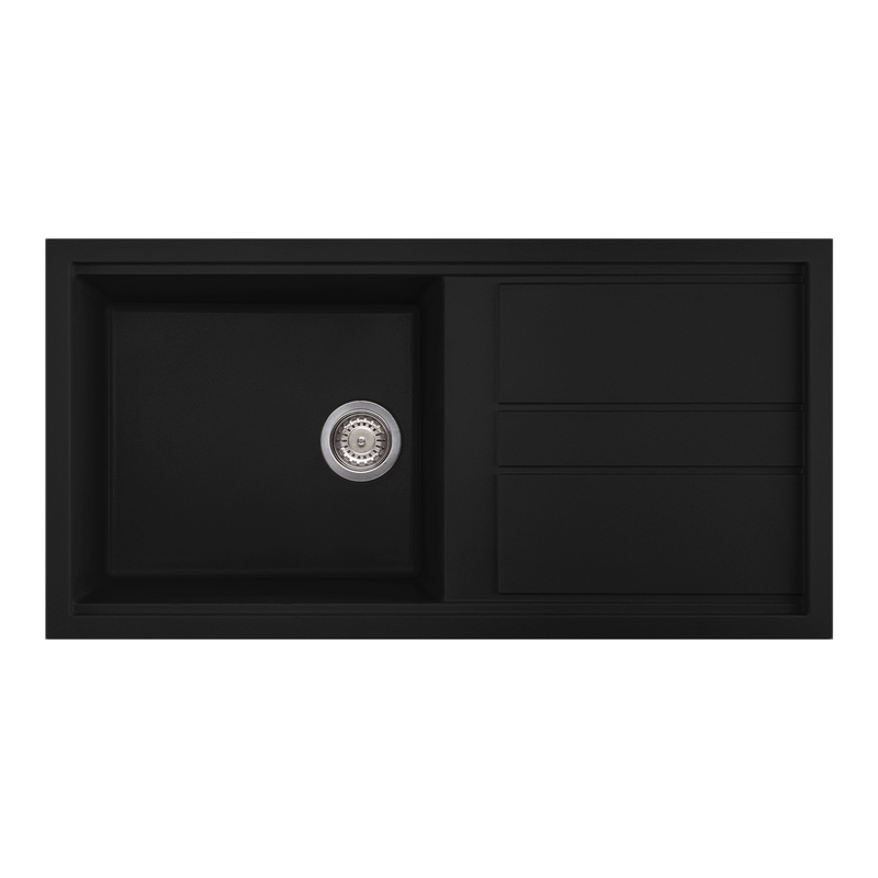 Artusi AGS1001B Granitek single bowl sink in black