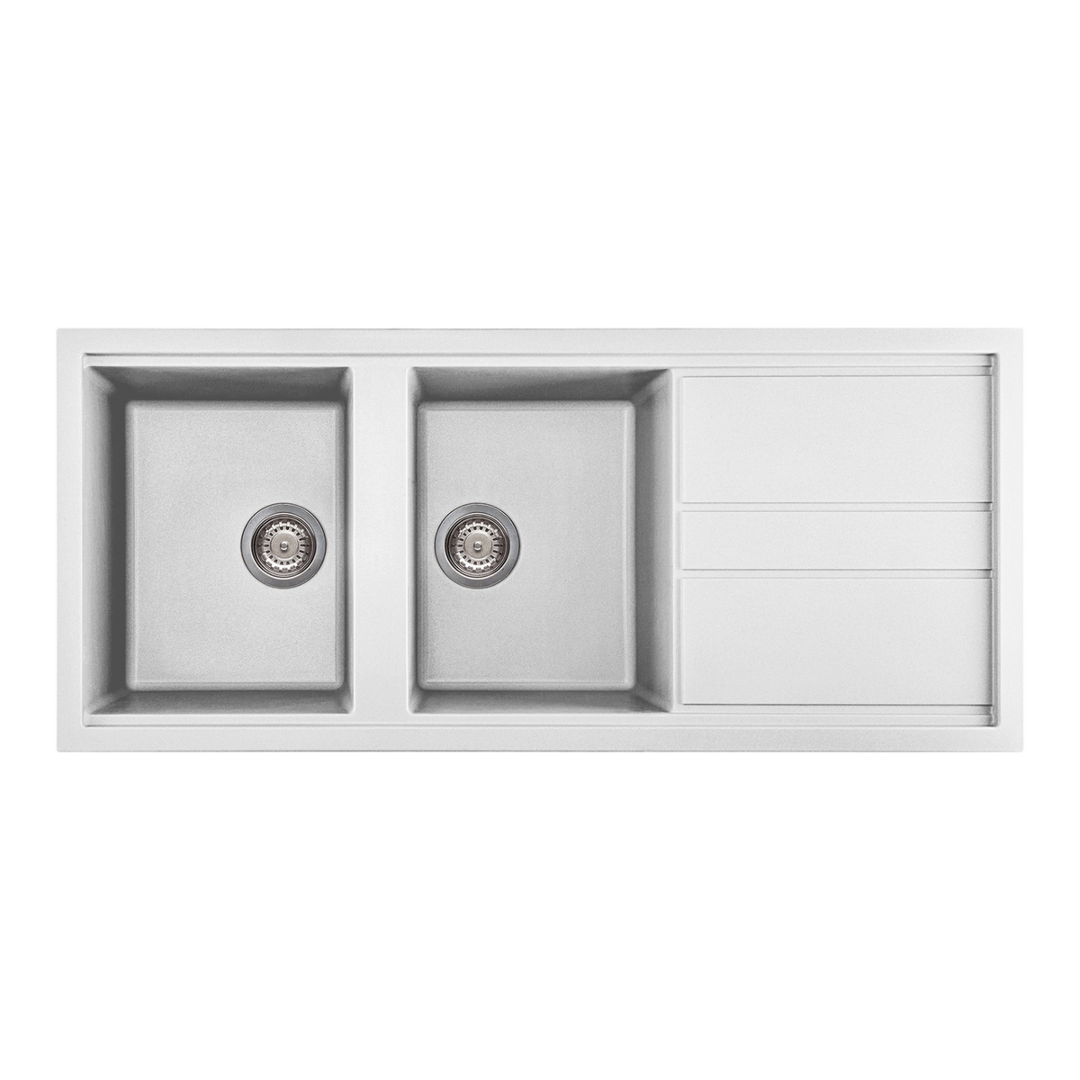 Artusi AGS1162W Granitek double bowl sink in white