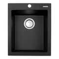 Artusi AGS411B Granitek single bowl sink in black