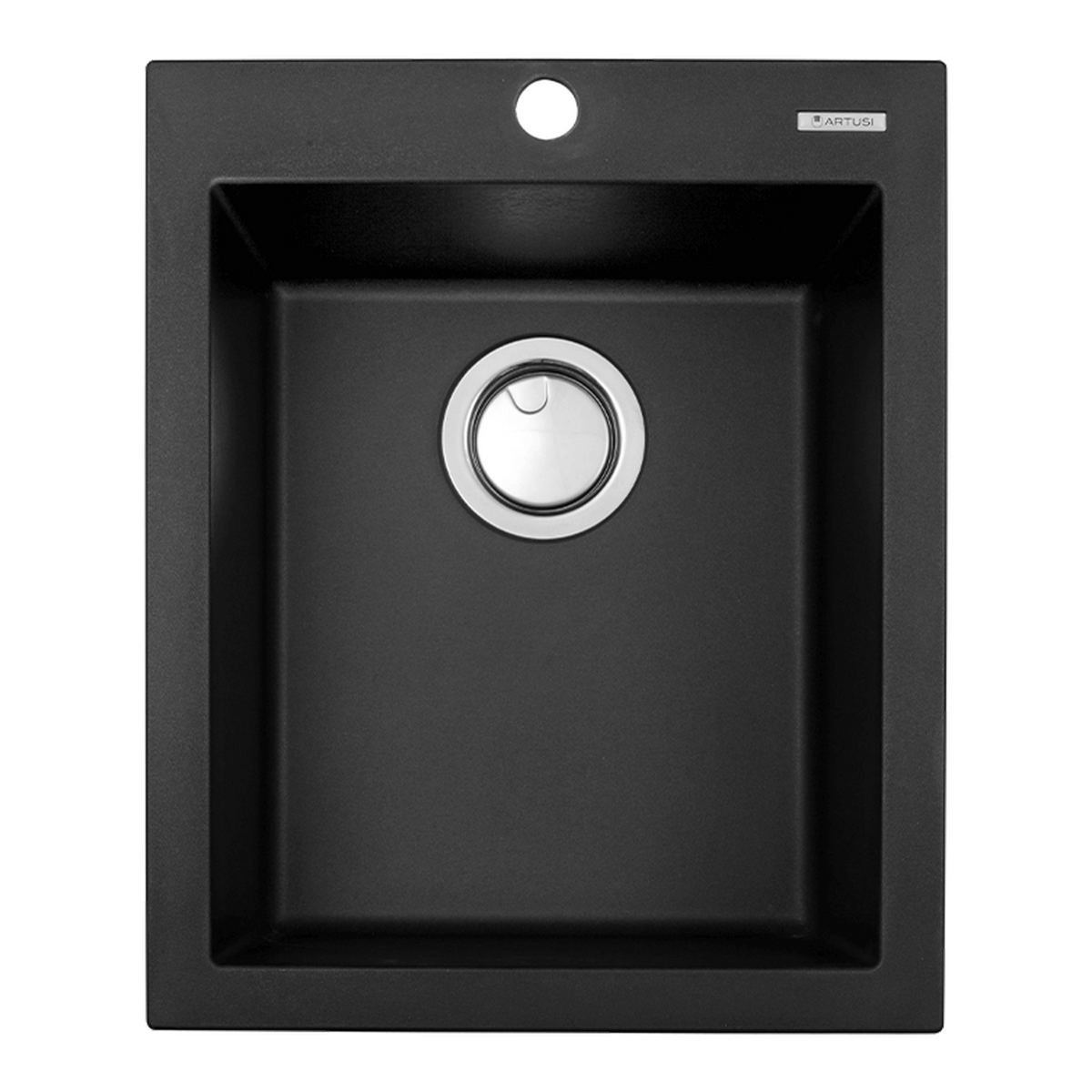 Artusi AGS411B Granitek single bowl sink in black