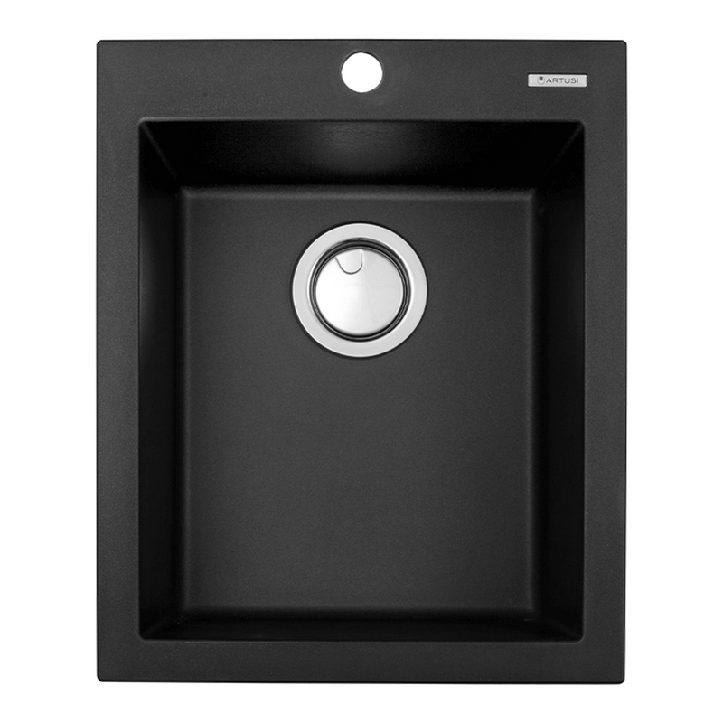 Artusi AGS411B Granitek single bowl sink in black