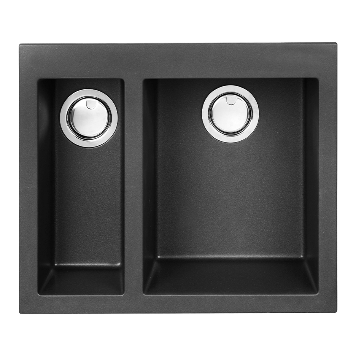 Artusi AGS592B Granitek double bowl sink in black