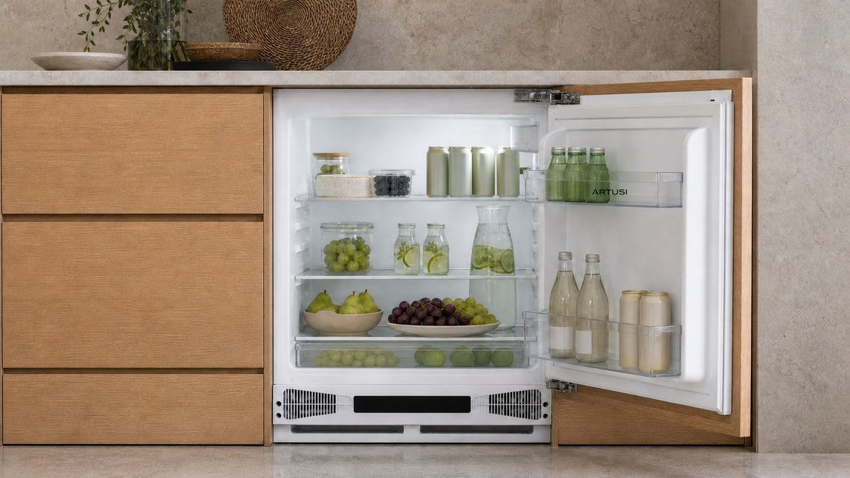 Artusi AINT119/NF2 60cm integrated bar fridge - lifestyle image 1