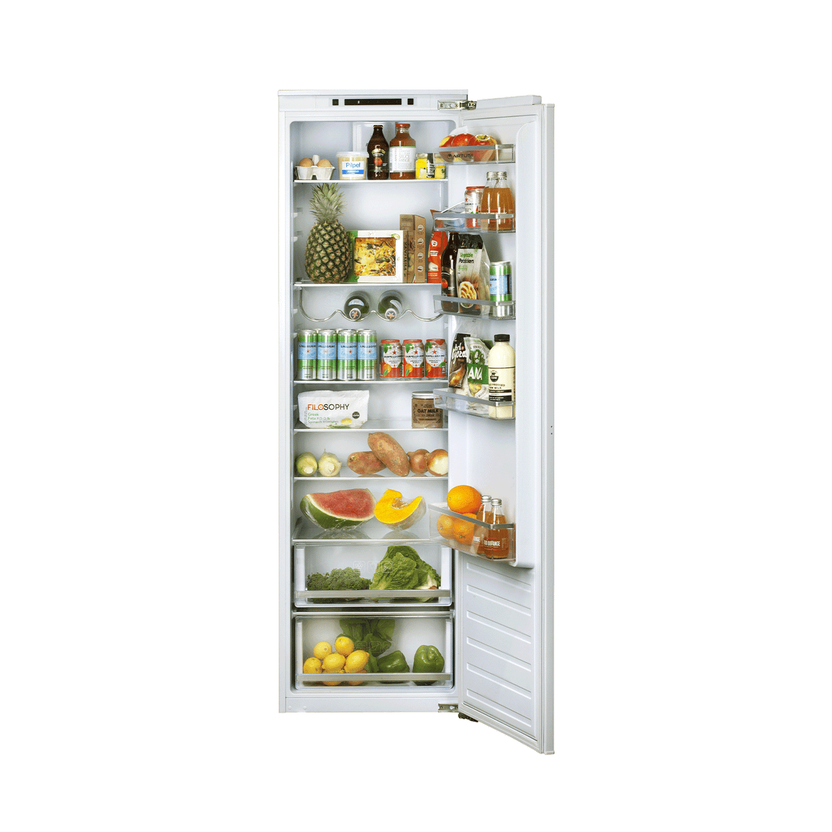 Artusi AINT5100 54cm integrated column refrigerator - doors open