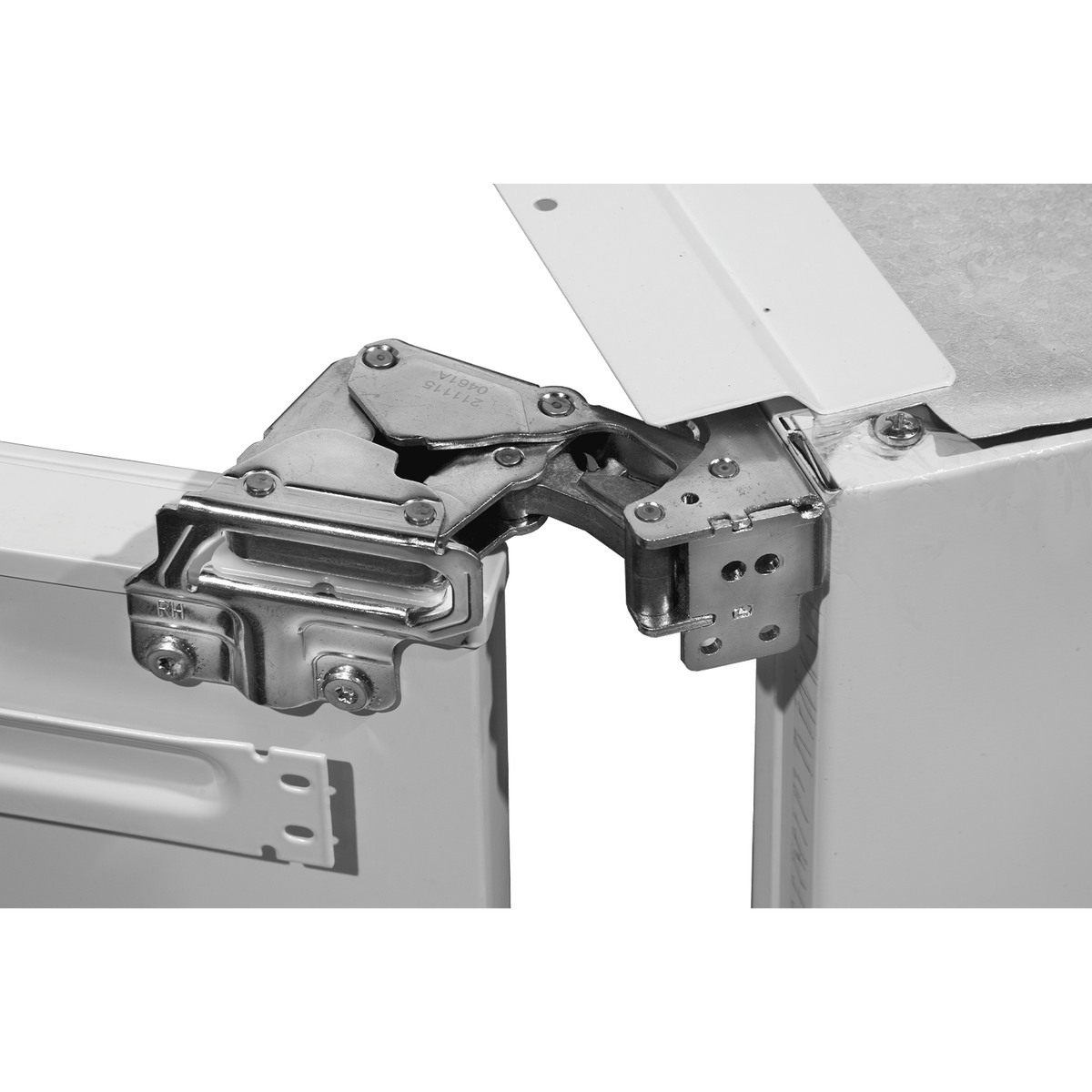 Artusi AINT5100 54cm integrated column refrigerator - door hinge detail