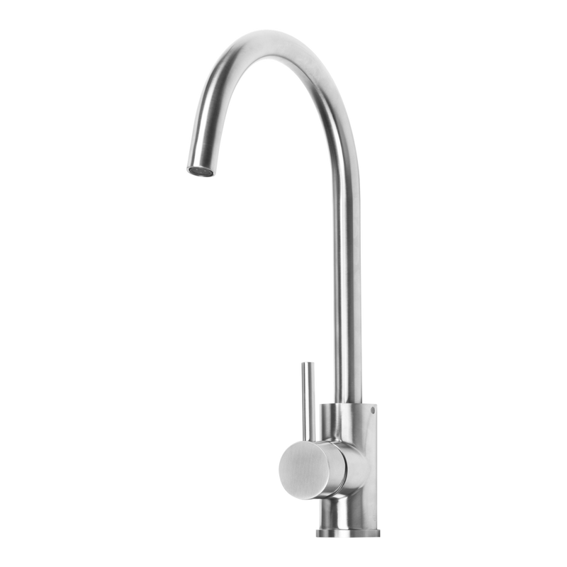 Artusi ASM100X/1 gooseneck mixer tap in stainless steel