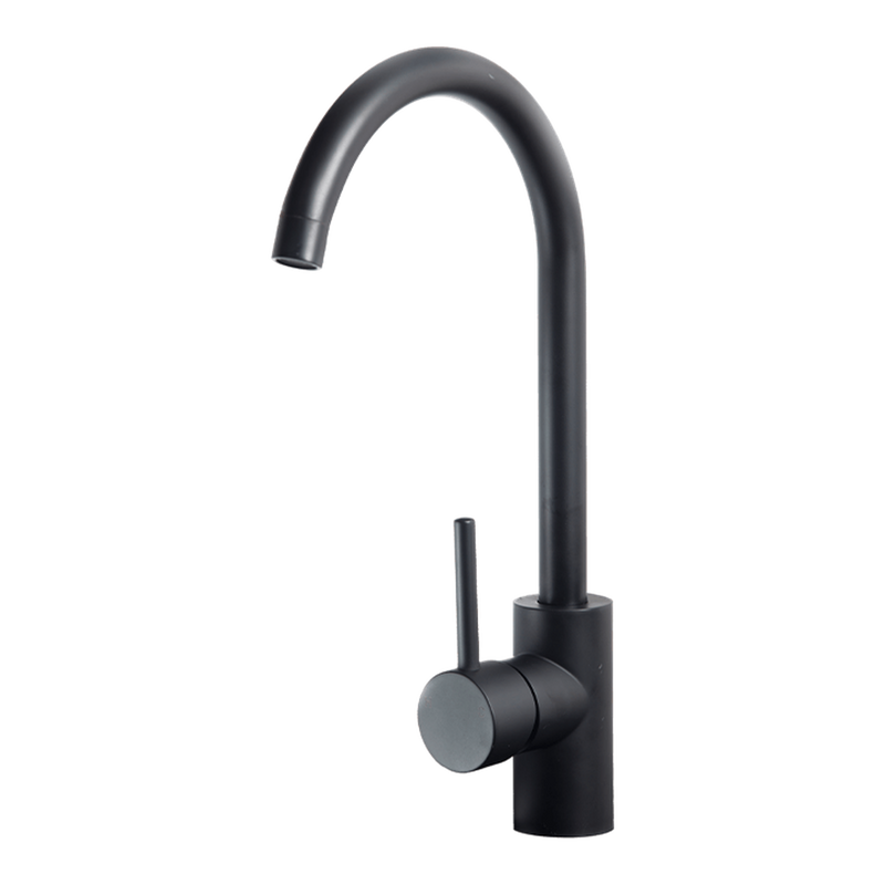 Artusi ASM101B gooseneck mixer tap in matte black