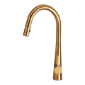 Artusi ASM501BG pull-out gooseneck mixer tap in brushed gold