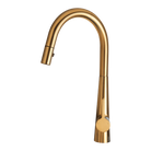 Artusi ASM501BG pull-out gooseneck mixer tap in brushed gold