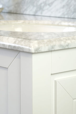 Turner Hastings COD150W Coventry 150cm Double Bowl Satin White Vanity with Real Marble Top & Ceramic Undercounter Basins