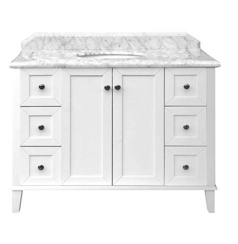 Turner Hastings CO120W Coventry 120cm Single Bowl Satin White Vanity with Real Marble Top & Ceramic Undercounter Basin