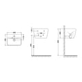 Gala Floor Stock 27075 Emma Square Wall Basin Integrated Pedestal
