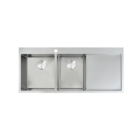 Innova SR12051 Handmade 1200mm Wide 1 & 1/2 Bowl Kitchen Sink with Drainer