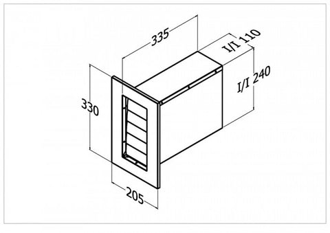 Qasair BD/WV-V-1 (108) Back Draft Wall Vent Single Motor Vertical
