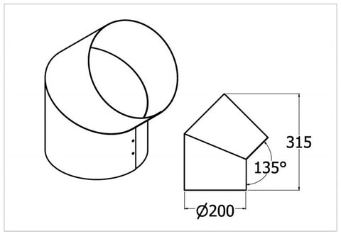 Qasair DR-200/45 (119) 200 Bend 45