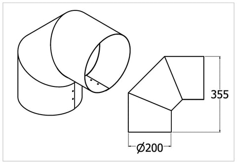 Qasair DR-200/90 (120) 200 Bend 90