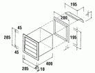 Qasair BD-6/7/9-WV-R/R (121) Back Draft Wall Vent Rear Register Kit to suit 6/7/900H