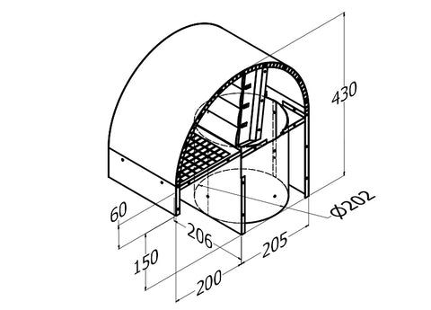 Qasair BD/SQ-RC 200 (127) Back Draft Roof Cowl Single Motor 200