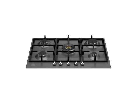 Bertazzoni P755CHERNE Heritage Series 75cm Matte Black Gas Hob with Central Wok