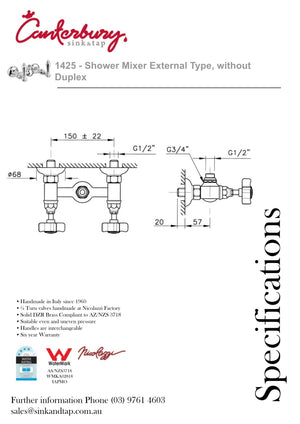 Nicolazzi Z1425 Wall Mounted Shower Mixer
