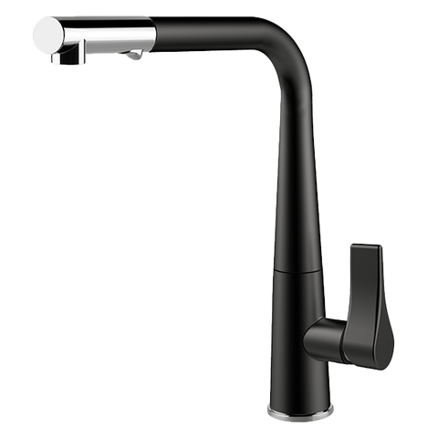 Gessi 17177B Proton Black Kitchen Mixer with Pull-out Dual Spray