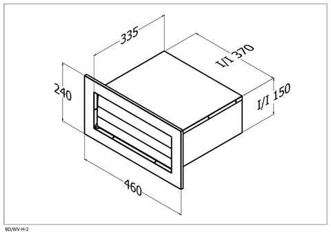 Qasair BD/WV-H-2 (205) Back Draft Wall Vent Twin Motor Horizontal