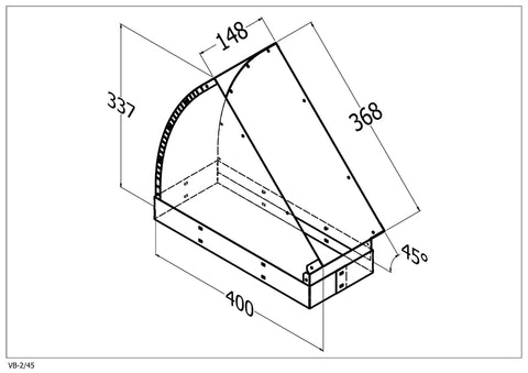 Qasair VB-2/45 (208) Vertical Bend Twin Motor 45