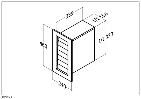Qasair BD/WV-V-2 (209) Back Draft Wall Vent Twin Motor Vertical