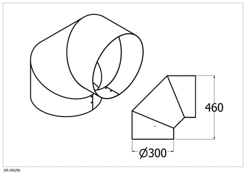 Qasair DR-300/90 (219) 300 Bend 90