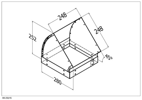 Qasair HB-250/45 (225) Horizontal Bend 250SQ 45